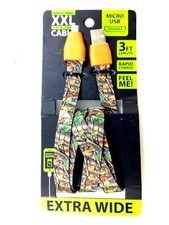 3 Ft.  Wide Flat USB to Micro-USB Charging Cable XXL Printed Camouflage fabric
