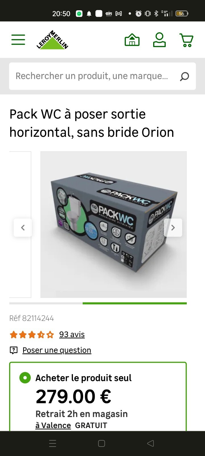 Pack WC Orion sans bride céramique blanche avec lave-mains intégré