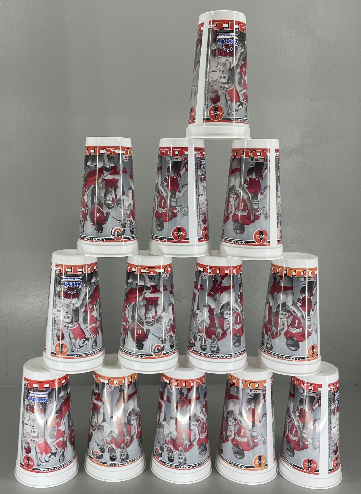 Ohio State Buckeyes 13-Piece Coca Cola Sports Plastic Cup Set