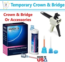 Dental Temporary Crown and Bridge Material 50 Cartridges A1,A2,A3 B1, USA +Tips