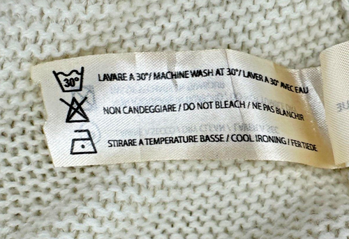 Dan John Mens Pullover Crew Neck Cable Knit Sweater Size Large Ivory Italy - Picture 11 of 13
