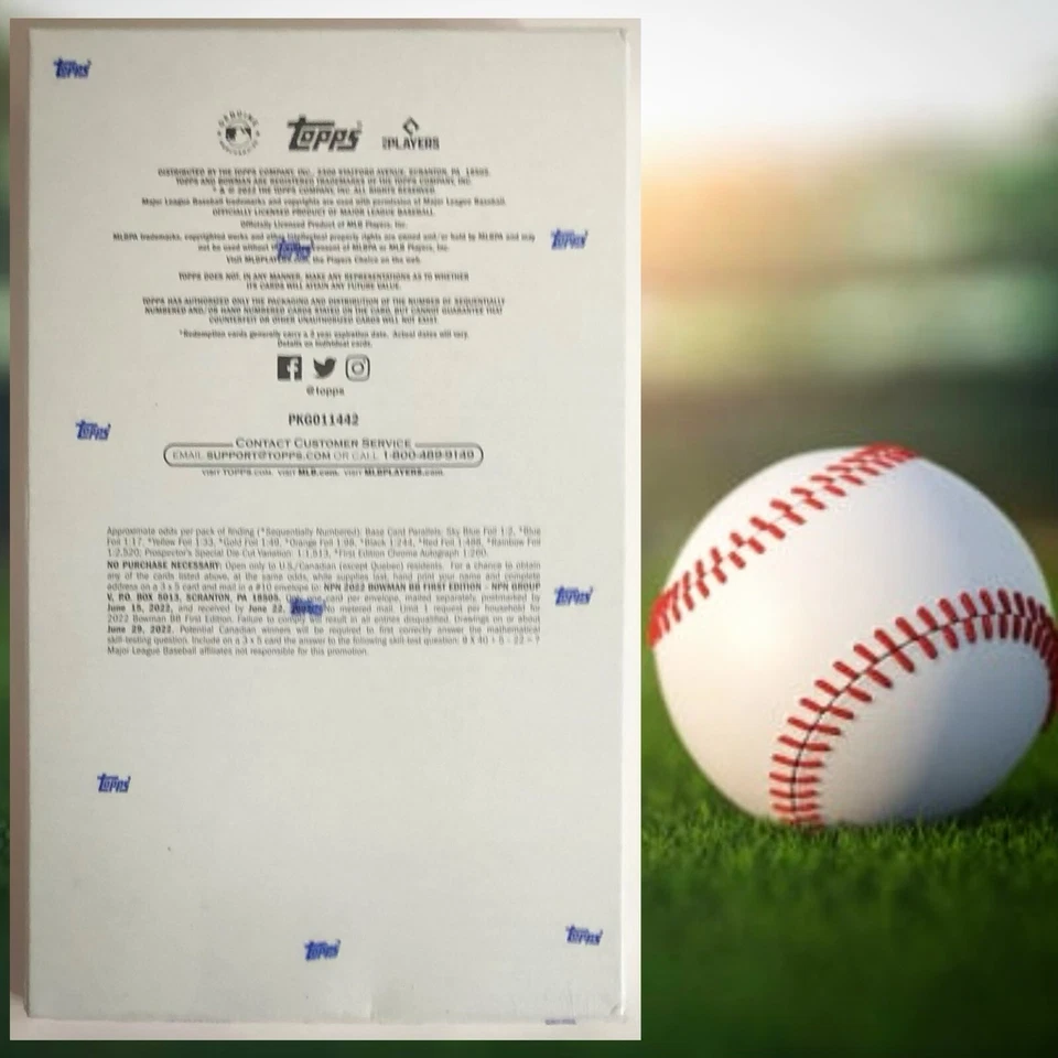 2022 Bowman 1st Edition MLB Baseball factory sealed 24 packs hobby box - Image 2 of 2