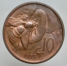 VITTORIO EMANUELE III 1900-1943 -AE/ 10 CENTESIMI 1935   FDC