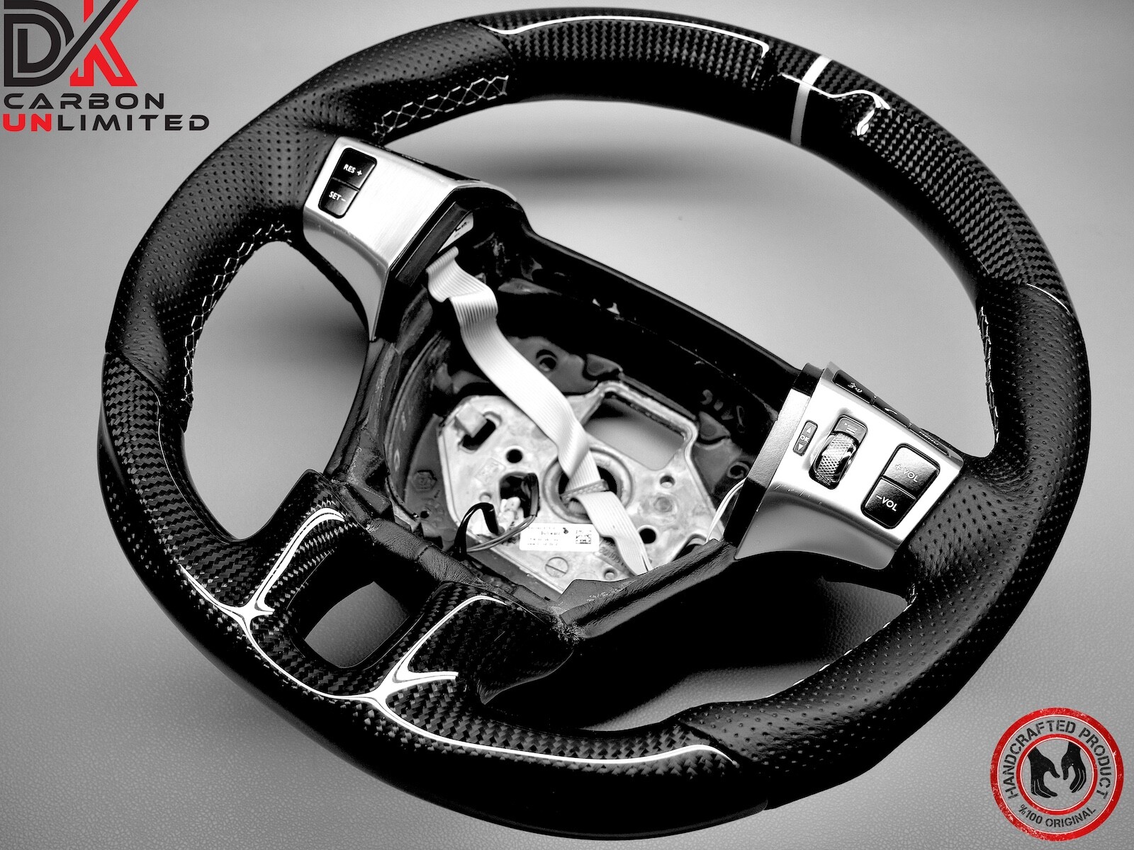Bentley Flying Spur Continental GT 2011 2018 White Ring Carbon Steering Wheel v2