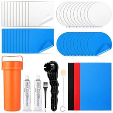 49-Pcs Inflatable Boat Repair Kit Waterproof Patch Kit with Glue for Tent