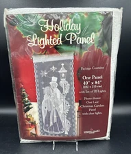 Holiday Lighted Panel 40” X 84” Lace Christmas Carolers Panel 20 Clear Light Set