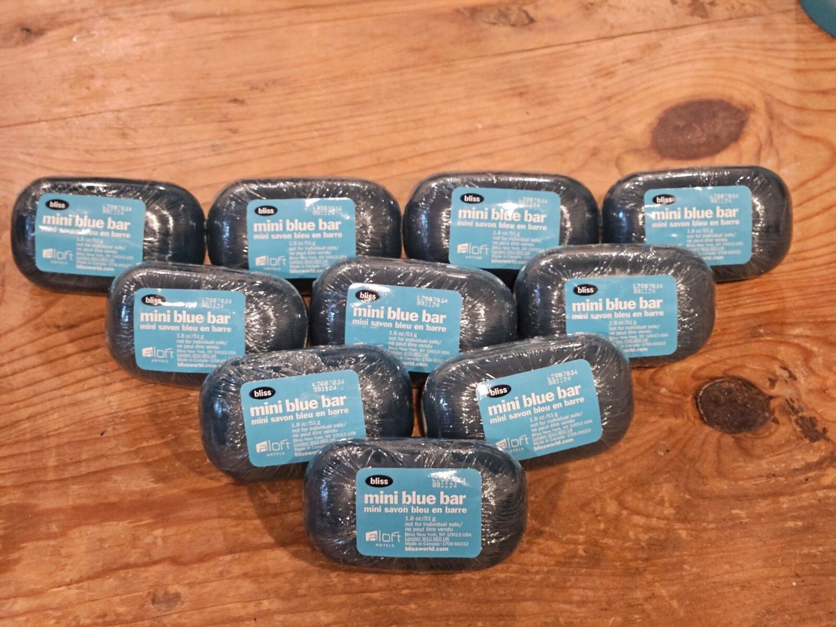BLISS Mini Blue Massage Bar Soap Wrapped 1.8 oz / 51g RARE