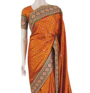 party wear bandhej saree