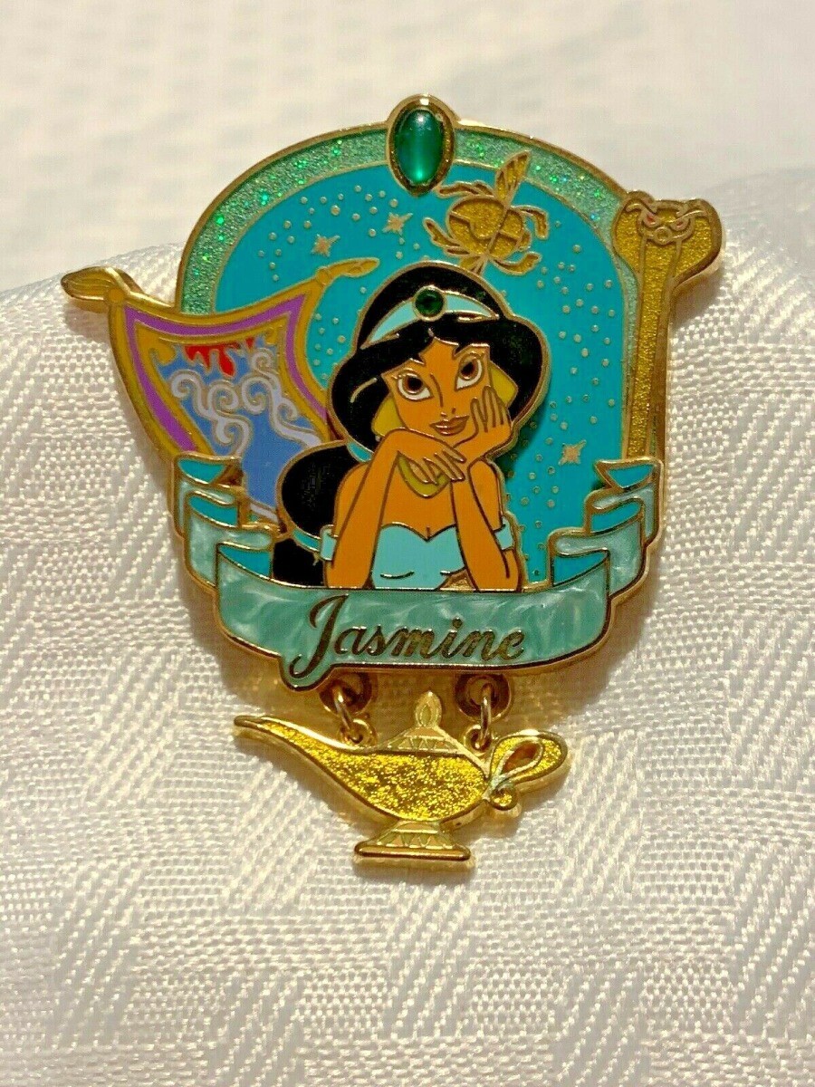 OLD LE Aladdin Princess Icons Jasmine 3D Dangle Gems Magic Carpet