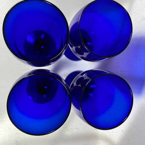 Vintage Libbey's Premiere Cobalt Wine Goblets, Set of Four (4) 16 oz - Picture 7 of 11