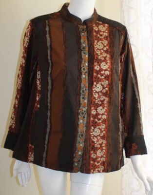 Citron Santa Monica Sz PL P L Art Pieced Asian Jacket Blazer Lux Funky