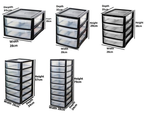 A4 PLASTIC STORAGE DRAWERS DRAW TOWER UNIT OFFICE DESKTOP TABLETOP HOME ...