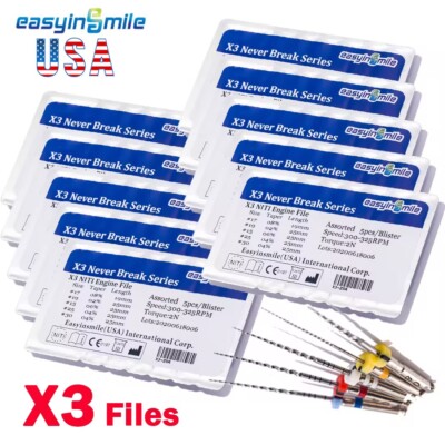 10PKs Dental Endo Rotary Files X3 Root Canal Endodontic root canal dental Files
