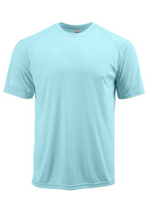 Men's UPF 50 T-Shirt Fishing Boat Sport UV Protection Performance Aqua Blue