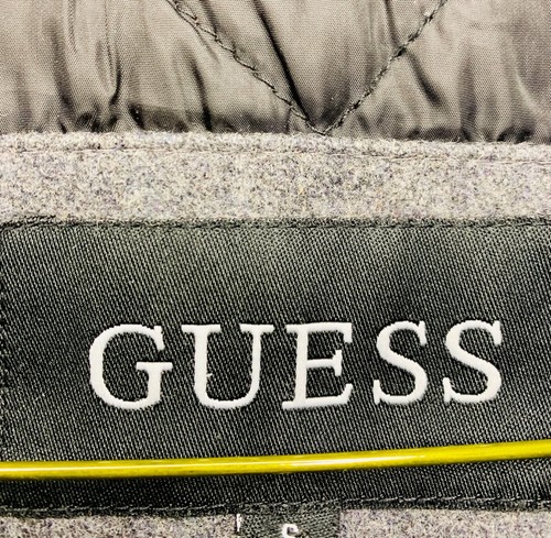 Guess Men's Gray Wool-Blend Bomber Jacket Quilted Lining - Picture 9 of 12
