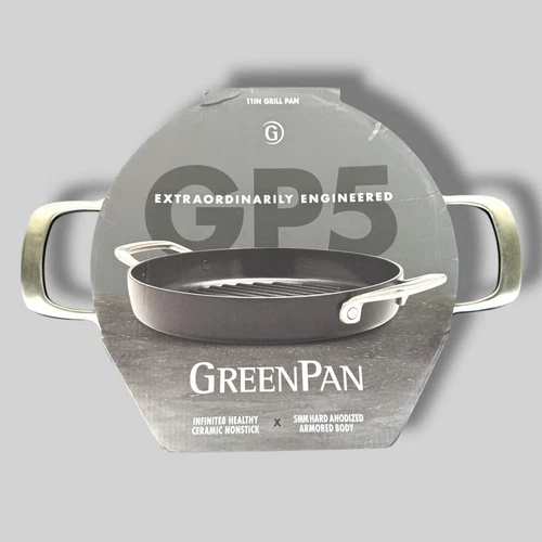 GreenPan | Hard Anodized Grill Pan, 11", Black | New in Box
