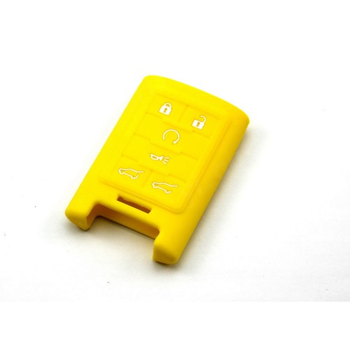 Yellow Silicone Case Cover Fit For Cadillac Escalade Remote Smart Key 6 Buttons - Picture 3 of 3