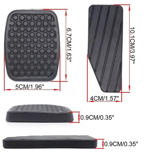 3PC For Daewoo Matiz 1998 - 2010 Brake Clutch Accelerator Pedal Rubber Pad Cover - Picture 2 of 6