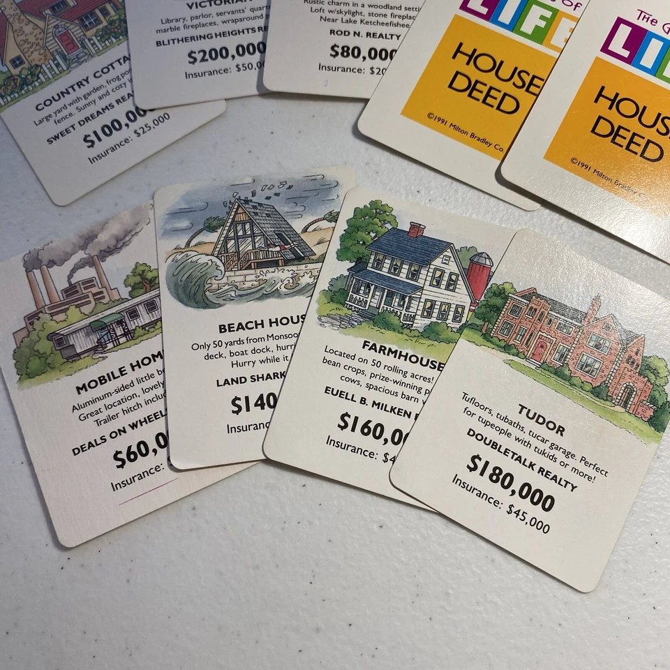 Vintage Milton Bradley The Game of Life House Deed Set Replacement Pcs 1991 Ed. - Image 2 of 4