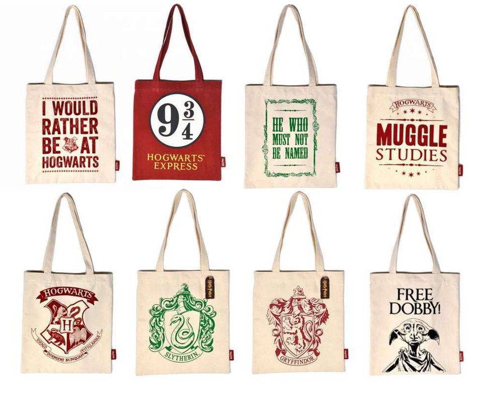 BOLSO DE MANO HARRY POTTER SHOPPING SHOPPER GRYFFINDOR HOGWARTS DOBBY SLYTHERIN