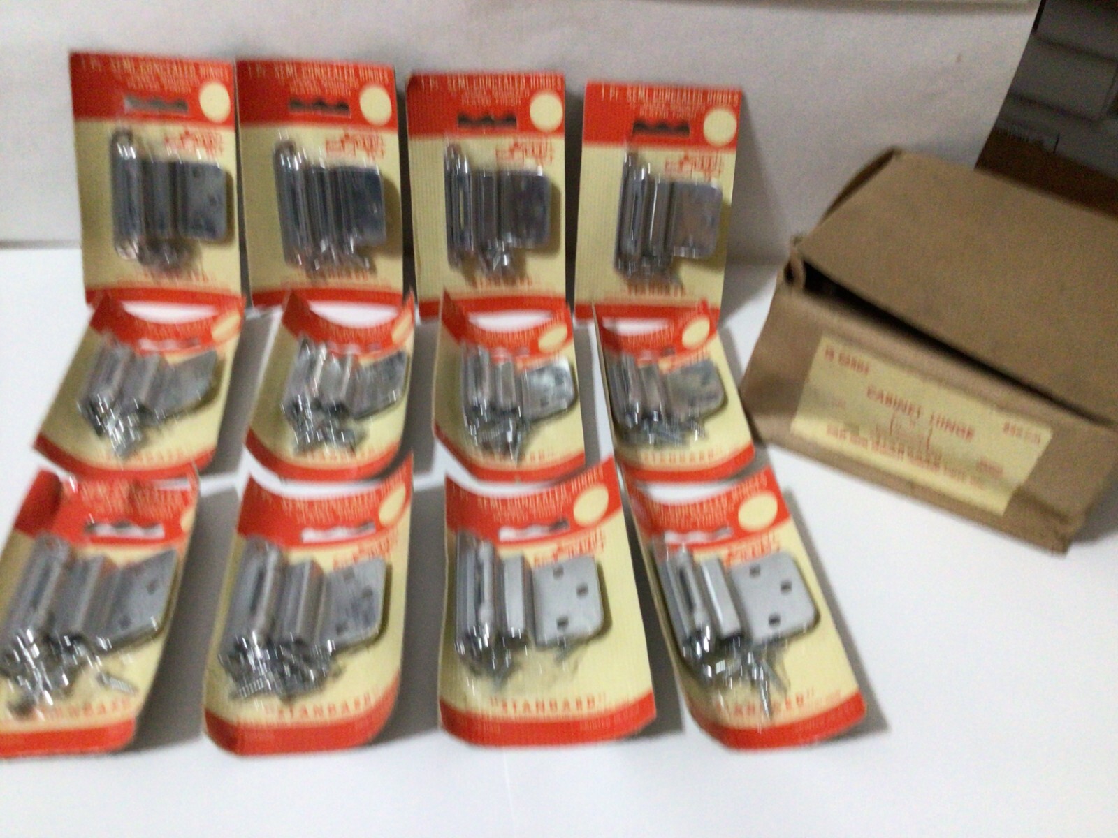 12 Pair Semi-Concealed Door Hinges, 3/8