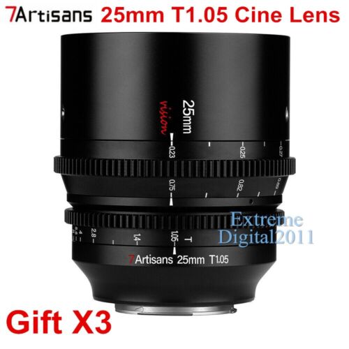 7artisans 25mm T1.05 Long Focus ED Cinema Lens for MFT M43 GH5 E-M10II G9 Camera - Picture 1 of 11
