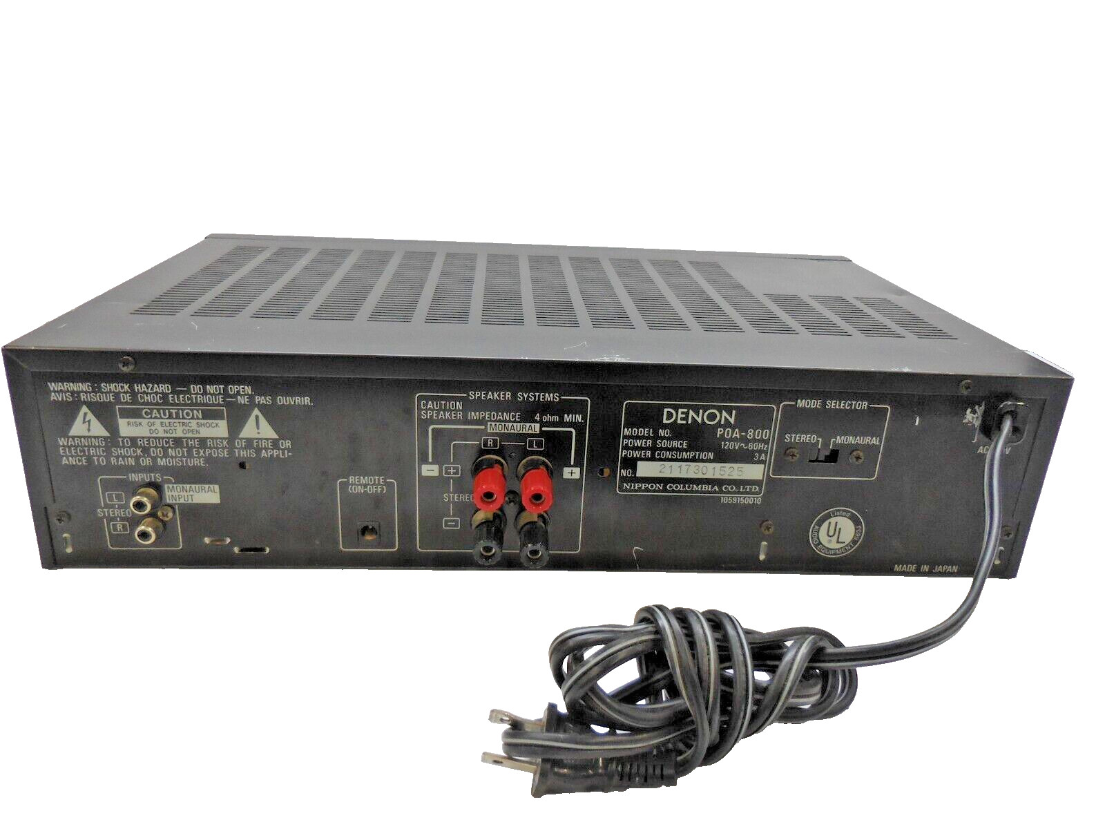 Denon POA-800 vintage audio equipment - eBay listing photo 2