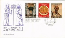Dr Jim Stamps Vatican 1900Th Anniversary Martyrdom Saints Peter & Paul 3V Fdc