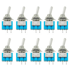 10PCS SPDT Mini Toggle Switch 2 Pin 2 Position On/Off Micro Toggle Switch 6A 125
