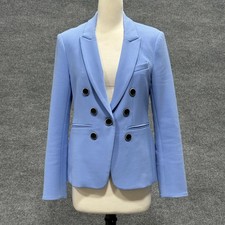 Veronica Beard Blazer Womens 8 Blue Miller Dickey Jacket Double Breasted Career