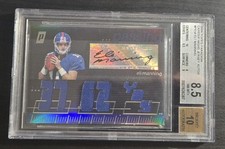 2006 Topps Paradigm Career Highs Eli Manning Patch Auto /99 BGS 8.5 Auto 10