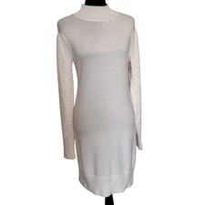 NEW STEVE MADDEN Cream Viscose Break My Stride Sweater Dress BEAUTIFUL XS