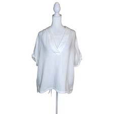 Xirena Avery Short Sleeve White Gauze Top Size Small