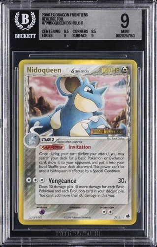 2006 POKEMON EX DRAGON FRONTIERS #7 NIDOQUEEN DELTA SPECIES BGS 9