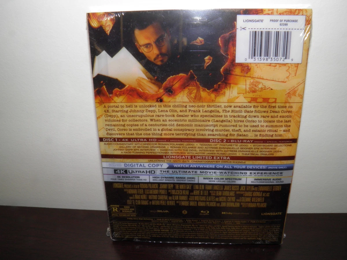THE NINTH GATE STEELBOOK 4K ULTRA HD   **** Released on 4-21-2026 ****.