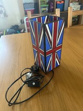 Art Deco Union Jack Tiffany stained-glass table lamp
