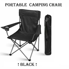 120kg Heavy Duty Folding Camping Chair, Lightweight Oxford Fabric Portable UK!