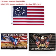 250 Year 3x5Ft America Flag USA 250Th Anniversary Patriotic Design 1776-2026 NEW