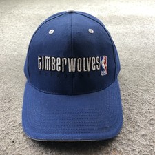 Minnesota Timberwolves Hat Cap Strap Back Blue Spell Out Embroidered Logo Mens