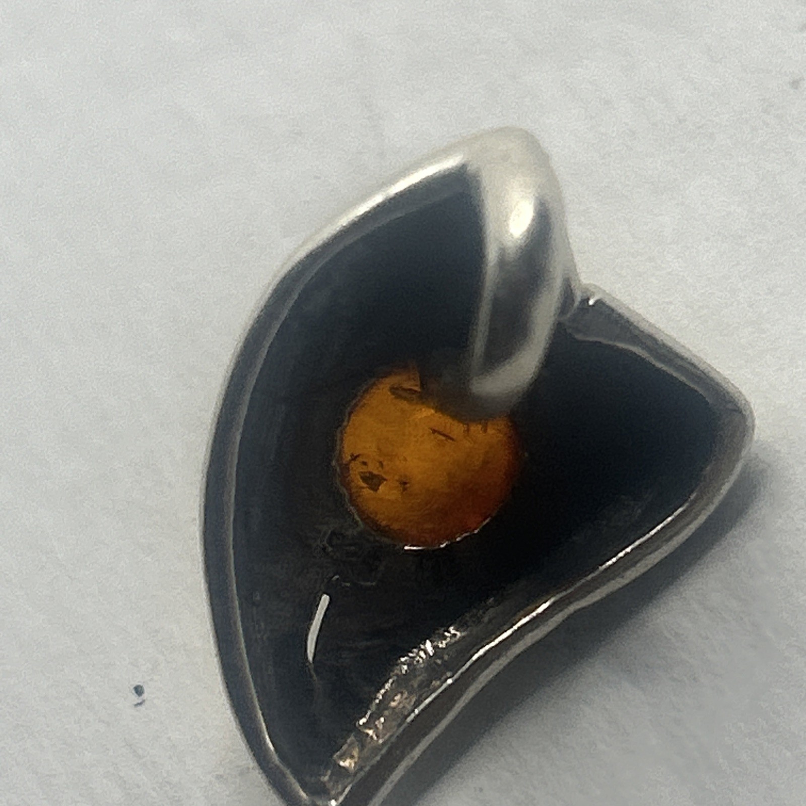 925 Solid Sterling Silver Baltic Amber Pendant - image 4