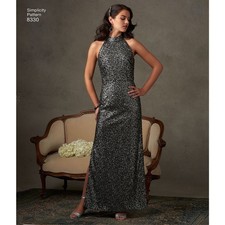Simplicity Women's Open Back, Mermaid Style,Little Black Dress 12-20