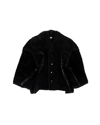 Rick Owens Kurze Jacke  Legaspi  Aus Schwarzem Lammfell Weiblich Schwarz S