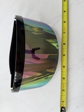 Oversized Shield Sunglasses Rainbow Lens Futuristic Wrap Around Black Frame