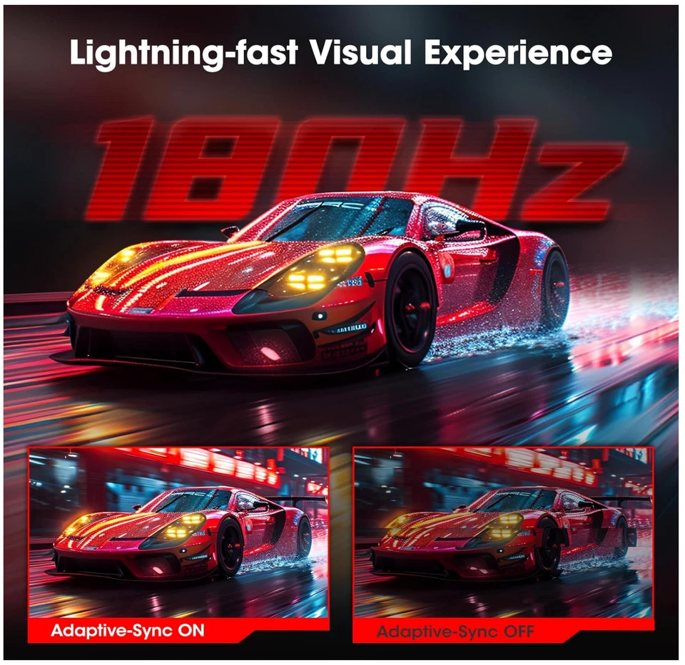 27 Inch Gaming Monitor, QHD 1440P Curved Monitors 180Hz VA 1ms 1500R - Image 3 of 4