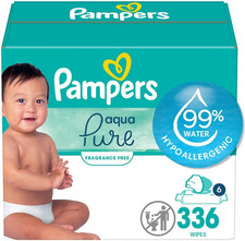 Baby Wipes Aqua Pure, 99 Water Based Wipes, Hypoallergenic and Unscented Infant