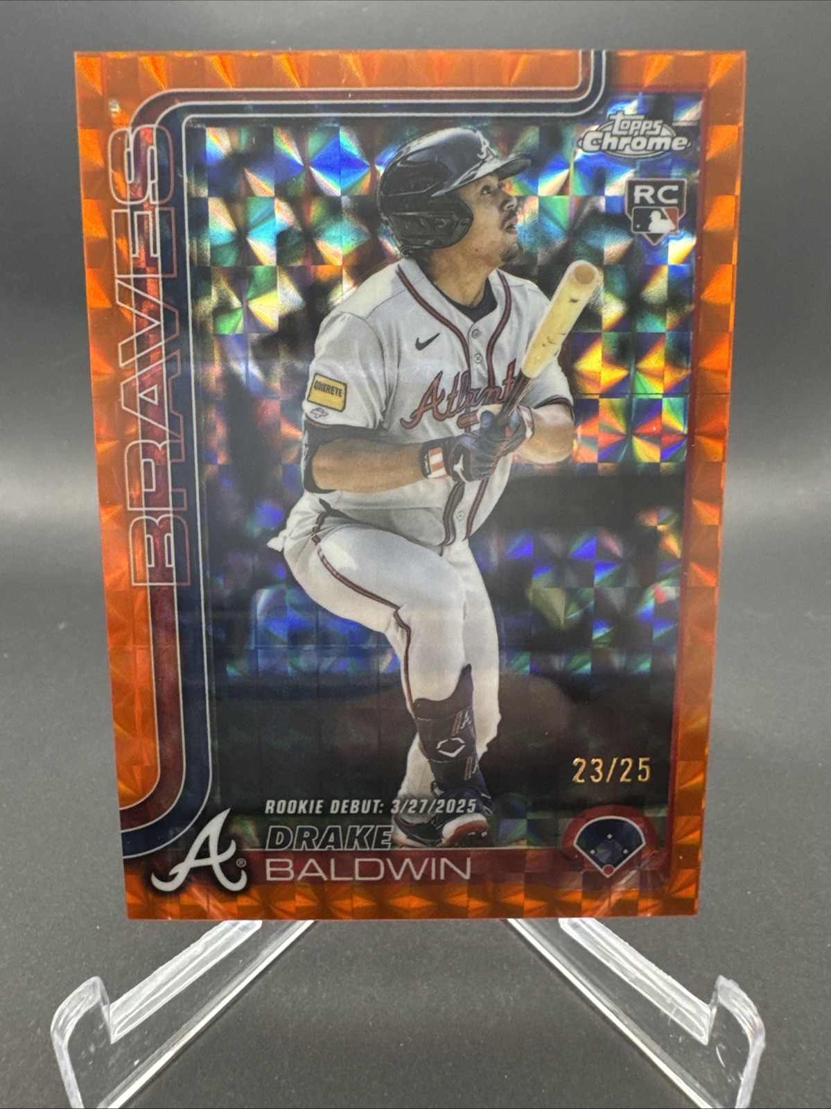 DRAKE BALDWIN 2025 TOPPS CHROME UPDATE ROOKIE DEBUT ORANGE GEOMETRIC RC /25