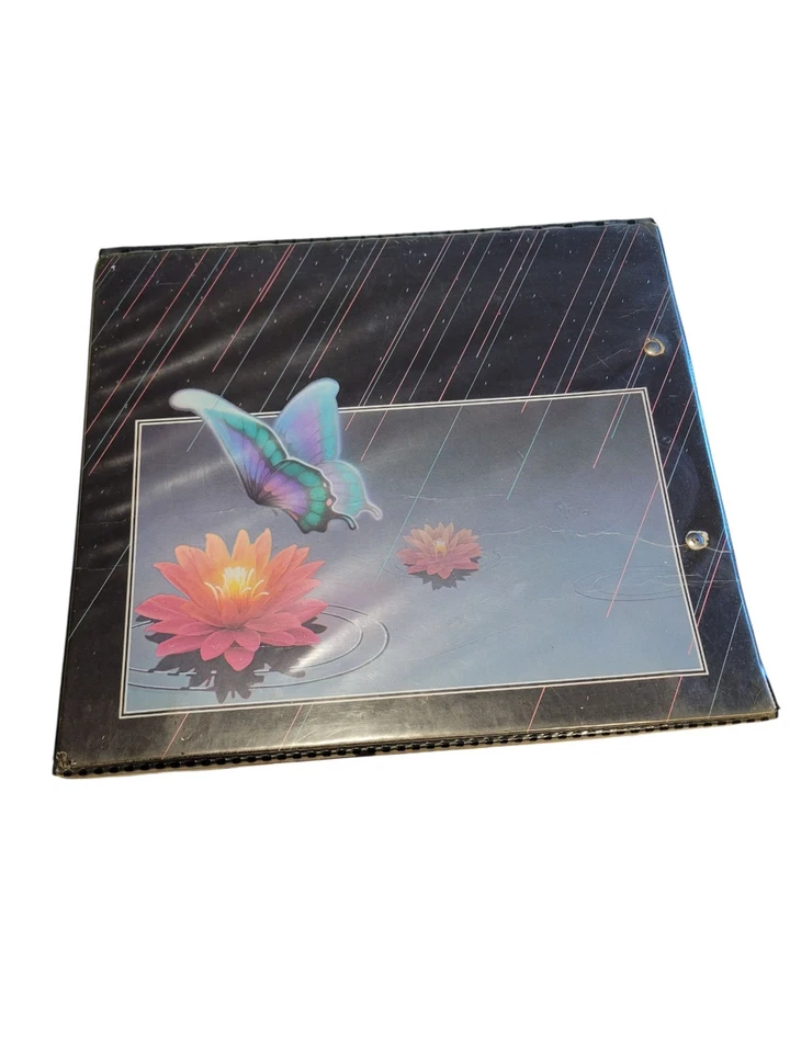 Cuaderno vintage Mead Trapper Keeper DAÑADO Butterfly Lillypad  Foto 2 de 4