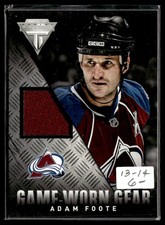 2013-14 Panini Titanium Game Worn Gear Adam Foote Colorado Avalanche #GG-AF