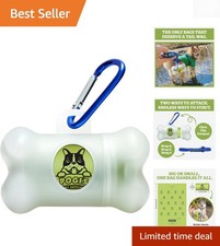 Durable Dog Poop Bag Holder with Quick Leash Attachment - 15 Eco Bags Included