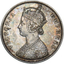 1882 India 1 Rupee - Victoria Silver Coin - Very Nice
